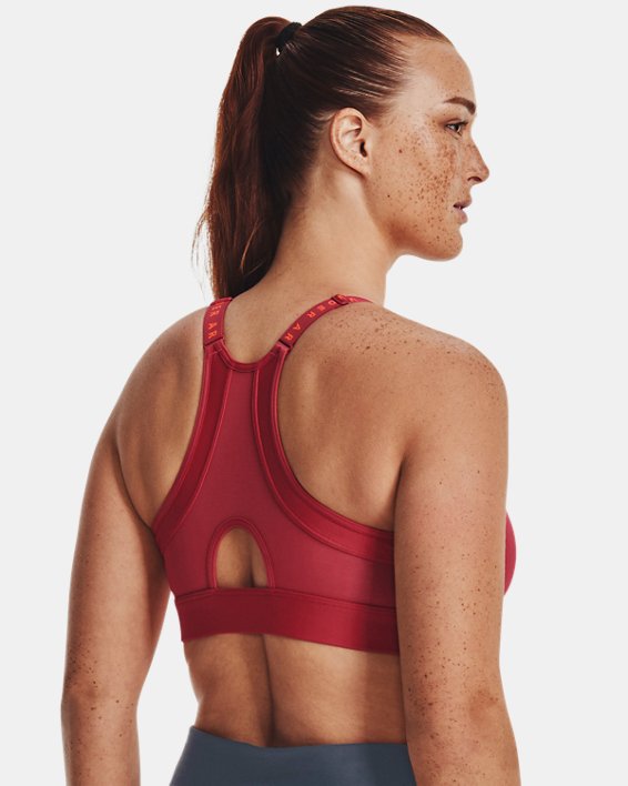 Women's UA Infinity Low Covered Sports Bra, Red, pdpMainDesktop image number 6